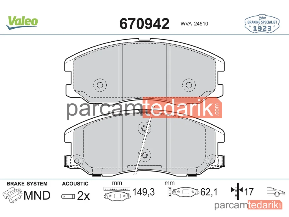 670942 | Fren Balatası — Chevrolet Captiva, Opel Antara A, Chevrolet Captiva Sport